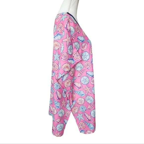 Simply Southern Pink Shell Pattern Beach Swim Coverup Poncho, Size Small Medium - Picture 5 of 12